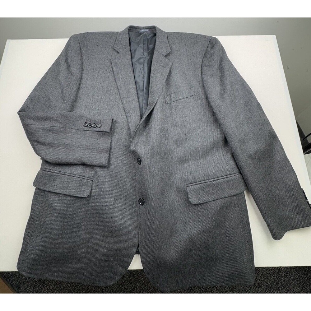Stafford Signature Size 52R‎ Gray Merino Wool Mens Blazer Sport Coat Jacket